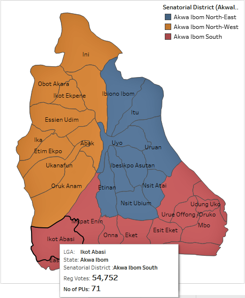 Akwa Ibom senatorial district map