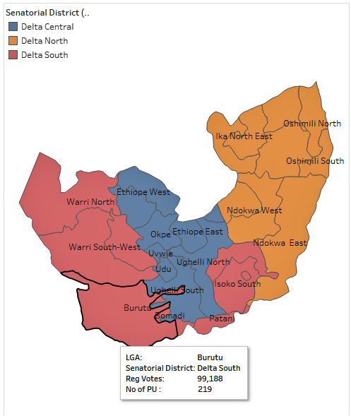 Delta senatorial district map
