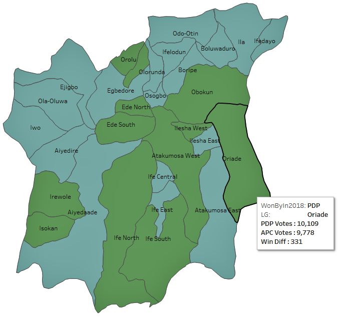 Osun election visual analytics map